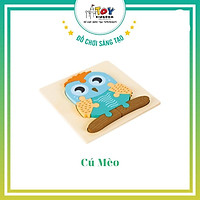 Bộ Xếp Hình 3D Bằng Gỗ Theo Chủ Đề - Giúp Bé Nhận Biết Con Vật, Phương Tiện, Màu Sắc - 