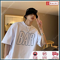 Áo thun tay lỡ nam unisex , áo thun nam nữ thể thao, thời trang in chữ Ba.R mã NTL202