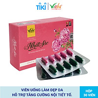 Tăng nội tiết tố nữ, ổn định vòng kinh, làm đẹp da, mịn da, giảm vết nám da, tàn nhang, giúp da trắng hồng mịn màng - Sản phẩm thực phẩm chức năng NHẤT SẮC của Vioba hộp 3 vỉ x 10 viên (Hồng)