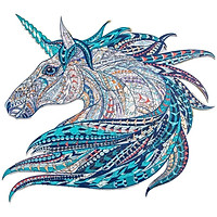 Bộ xếp hình gỗ đồ chơi puzzle ghép hình con vật, bộ xếp hình trí tuệ, quà tặng bạn bè - Kỳ lân