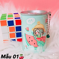 Móc Khóa Khăn Giấy Ướt Dạng Lon Nước Có Dây Treo - Khăn Giấy Lon Du Lịch
