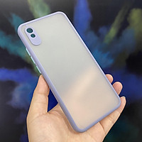Ốp lưng cho Xiaomi Redmi 9A trong nhám viền màu che camera