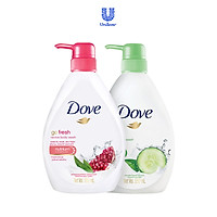Bộ 2 Sữa tắm dưỡng ẩm Dove Hương Dưa Leo Trà Xanh VÀ Sữa tắm dưỡng ẩm Dove Hương Lựu và Chanh (550mlX2)