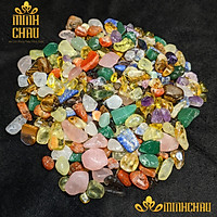 Túi đá thạch anh vụn nhiều màu sắc, đẹp, hạt to làm trang trí, phong thủy