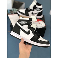 Giày Thể Thao, Giày Sneaker Nike_Air_Jordan jd1 Panda Cổ Cao Đen Trắng Bản Siêu_Cấp Nam Nữ 2022