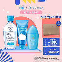Bộ sản phẩm bảo vệ & làm sạch toàn diện Senka (Sữa chống nắng UV Milk 40ml + Nước sữa tẩy trang Milky 230ml + SRM Whip 120g)
