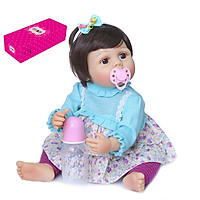 Decdeal Reborn Dolls 22 inch Silicone Full Body Realistic Lifelike Baby Real Touch Weighted Toddler Doll with Bear