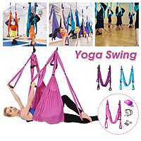 Hanging Toys Relax for Aerial yoga Women Swing Toys for Couples Yoga Fitness Resistance Bands Hanging Belt Suspension Pull Rope Workout -- Blue / Pink / Purple