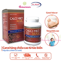 Calci Mk7 - Canxi hữu cơ từ tảo biển đỏ - Nhập khẩu từ Châu Âu - Có thêm D3 và K2 giảm loãng xương cho mẹ bầu - Hộp 60 viên