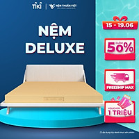 (1m6x2mx5cm) Nệm Cao Su Thuần Việt Deluxe 100% Cao Su Thiên Nhiên, Bền Bỉ, Thoáng Mát, Êm Ái