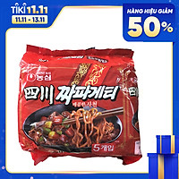 Bịch 5 Gói Mì Trộn Tương Đen Chapagetti Cay Sachun Nongshim Hàn Quốc 137G X 5