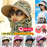 nón chống nắng phụ kiện rời 1 nón đội 6 kiểu chất liệu nhung lụa cực mát hàng cao cấp