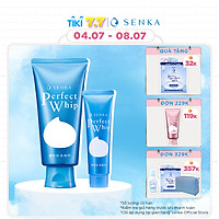 Sữa rửa mặt tạo bọt chiết xuất tơ tằm trắng Senka Perfect Whip 120g tặng Sữa rửa mặt Senka Perfect Whip 50g