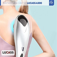 Máy massage cầm tay Lucass A300,máy xoa bóp cầm tay rung mạnh có 3 đầu thay thế,máy massager đấm lưng,máy massa đa năng cầm tay giúp giảm đau mỏi cơ bắp, giảm căng thắt lưng, giảm đau va