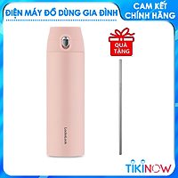 Bình Giữ Nhiệt Lock&Lock Featherlight One Touch Tumbler LHC3257 (500ml) - Hàng Chính Hãng, Mở Nắp Bằng 1 Tay, Thân Bình Nhỏ Gọn, Trọng Lượng Nhẹ Hoàn Hảo, Tặng Kèm Ống Hút Inox
