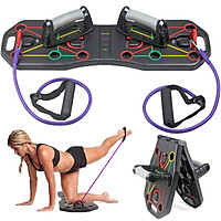 Multi-Function Foldable Push Up Board System with Resistance Tube Bands Pull Rope Bodybuilding Exercise Workout Push-up