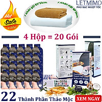 Bộ 4 Hộp = 20 gói thuốc nhuộm tóc LETMIMO màu Nâu Đen_2N + QUÀ TẶNG 1 khăn gội 83*33cm & 1 khăn mặt bestke 48*28cm