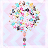 Túi combo 30-50 charm kem que các loại cho các bạn làm Jibbitz, trang trí điện thoại, DIY