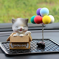 Decor mèo lucky cat dễ thương trang trí taplo ô tô, phụ kiện xe hơi sáng tạo, hoặc để bàn làm việc