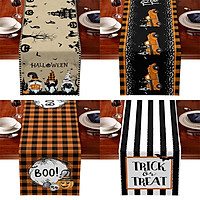 Cotton And Linen Halloween Table Runner Household Party Decoration Tableware