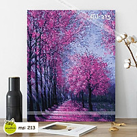 Tranh tô màu 40x50cm có khung Đường cây tím T213