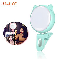 JISULIFE LED Selfie Light for Mobile Phone/Laptop Video Ring Light with 9-Level Adjustable Brightness Clip on Mini Cell