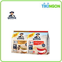 Combo 2 Túi Thức uống yến mạch Quaker 3in1 Vị Mocha & Truyền thống
