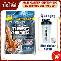 Combo Sữa tăng cân Premium Mass Gainer của Muscle Tech hương Chocolate bịch 5.4 kg & Bình lắc 600 ml (Màu Ngẫu Nhiên)