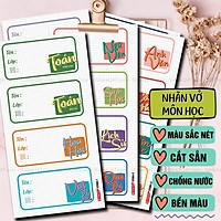 Sticker Nhãn Vở Môn Học Tiện lợi cho Cấp 1, Cấp 2, Cấp 3 chống nước - Tặng sticker Cung Hoàng Đạo