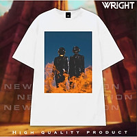 Áo thun hiphop style đường phố DaftPunk on Fire form rộng 100% cotton