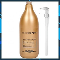 Dầu gội cho tóc hư tổn L'ORÉAL Serie Expert Gold Quinoa + Protein Absolut Repair Instant resurfacing shampoo 1500ml - Chính hãng