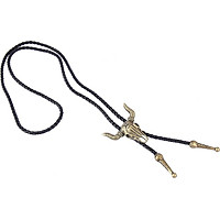 Fashion Western Longhorn Cow Skull Leather Bolo Tie Necktie