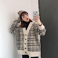 NEW ARRIVALS Freeship Áo Cadigan Len Viền Be Kẻ Sọc Hàn Quốc