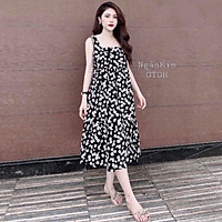 Váy sát nách đi biển hoa nhí vintage dáng xèo điệu đà siêu mát