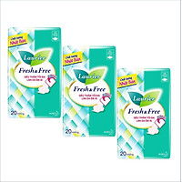 Combo 3 Gói BVS Laurier Fresh & Free Ban Ngày Siêu Mỏng Cánh (22cm-20M)