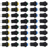 40Pieces 12V On/Off Latching Push Button Switch Locking for Car Dashboard Boat In Four Color