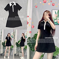 ẢNH TỰ CHỤP Đầm xoè polo tay ngắn