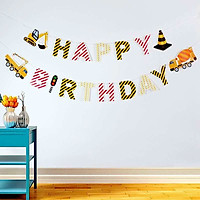 Dây treo trang trí Happy Birthday sinh nhật ép kim bé trai - Dây treo siêu nhân người nhện captain bossbaby tàu thuyền xe cộ vũ trụ
