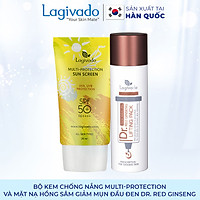 Bộ đôi Kem chống nắng Hàn Quốc Lagivado Multi-Protection 30 g và Mặt nạ hồng sâm Dr. Red Ginseng 50 ml