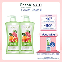 Combo 2 chai dầu gội Fresh Giảm gãy rụng chiết xuất Bưởi hồng ngọc 650g