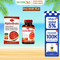Viên Uống Olympian Labs Alpha Brain Bổ Não, Tăng Cường Tuần Hoàn Máu Não - Hộp 60 Viên