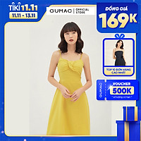 Đầm nữ dáng xòe thiết kế 2 dây xếp ngực GUMAC DB311