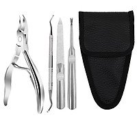4pcs/set Nail Clipper Cutter Trimmer Grooming Kit Manicure Set Pedicure Toe Nail Art Tools Set Kits with Storage Bag