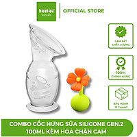 Combo Cốc hứng sữa Gen.2 100/150ml và Nút hoa chặn Haakaa