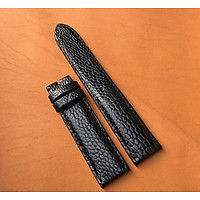 Dây đồng hồ da đà điểu 2 mặt size 22 (màu đen cao cấp)