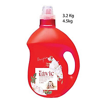 Nước giặt xả cao cấp Lovic chai đỏ hương hoa tổng hợp 3,2kg