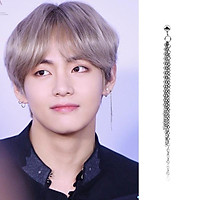 Bông tai idol 3 tua dài so le V BTS