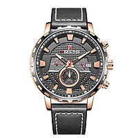 MIZUMS Men Business Watch Fashion Alloy Case Leather Band Watch Exquisite 3 ATM Waterproof Quartz Wrist Watch