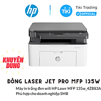Máy In Laser Trắng Đen Đa Năng HP LaserJet Pro MFP 135w (In/Copy/Scan/Wifi)_4ZB83A - Hàng Chính Hãng