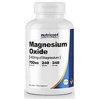 Nutricost Magnesium Oxide 750mg, 240 Capsules - 420mg of Magnesium, Non-GMO, Gluten Free